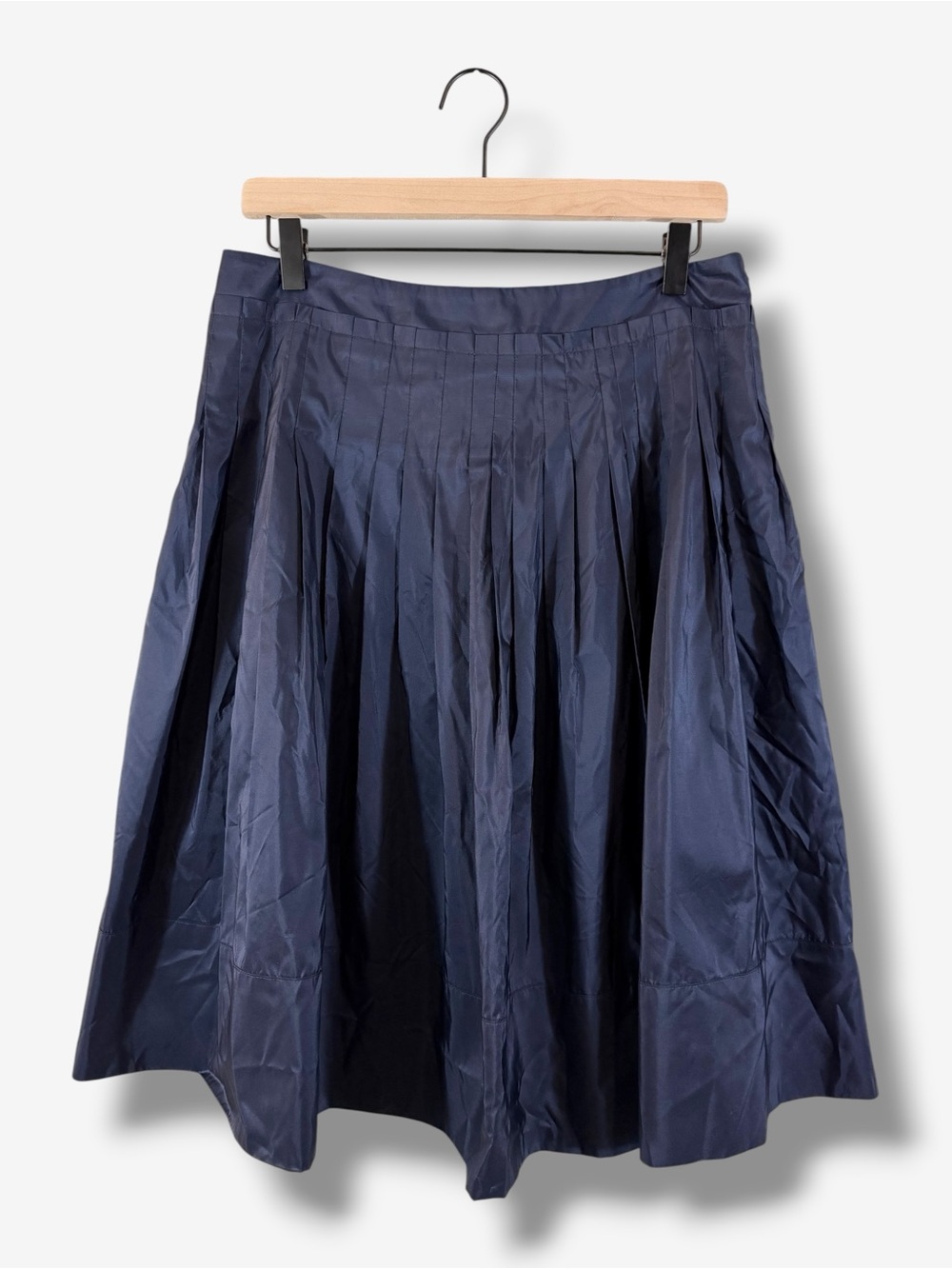 NWT Talbots Navy Silk Taffeta A-Line Flare Skirt Size 8 Formal Holiday Occasion